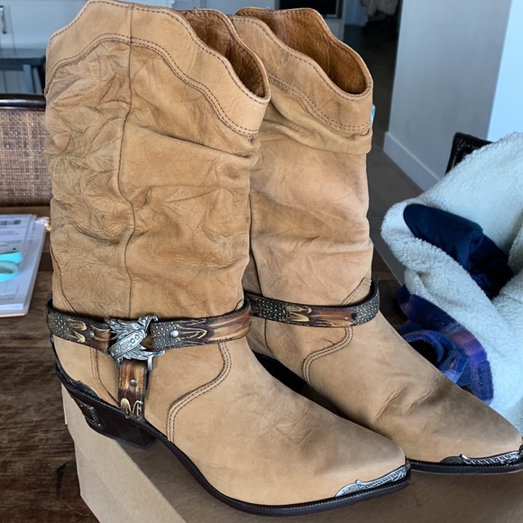 COPY - Vintage Zodiac USA Leather Cowboy Boots Size 8.5 - Picture 1 of 14